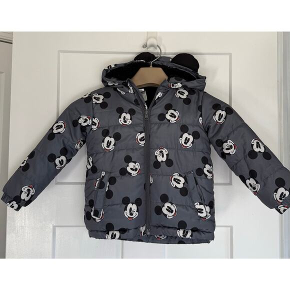 Disney Mickey Mouse Jacket with Ears Gray Red‎ Black Size 4T - Picture 1 of 9
